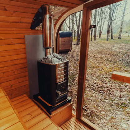 MANDE MW20 | Outdoor 6 Person ThermoWood | Traditional Steam Sauna (Electric Heater Or Wood Fire Heater)