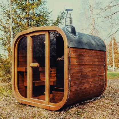MANDE MW20 | Outdoor 6 Person ThermoWood | Traditional Steam Sauna (Electric Heater Or Wood Fire Heater)