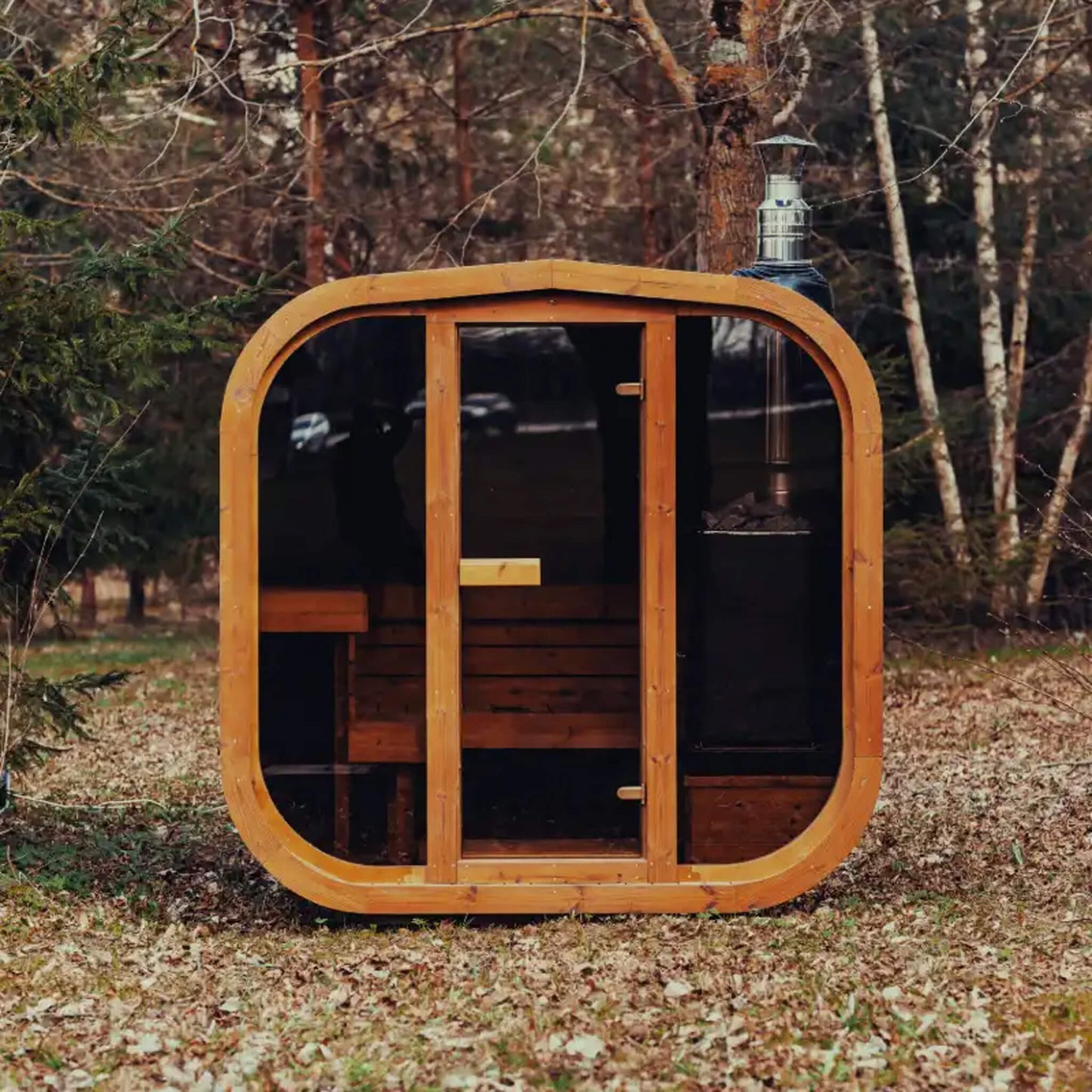 MANDE MW20 | Outdoor 6 Person ThermoWood | Traditional Steam Sauna (Electric Heater Or Wood Fire Heater)