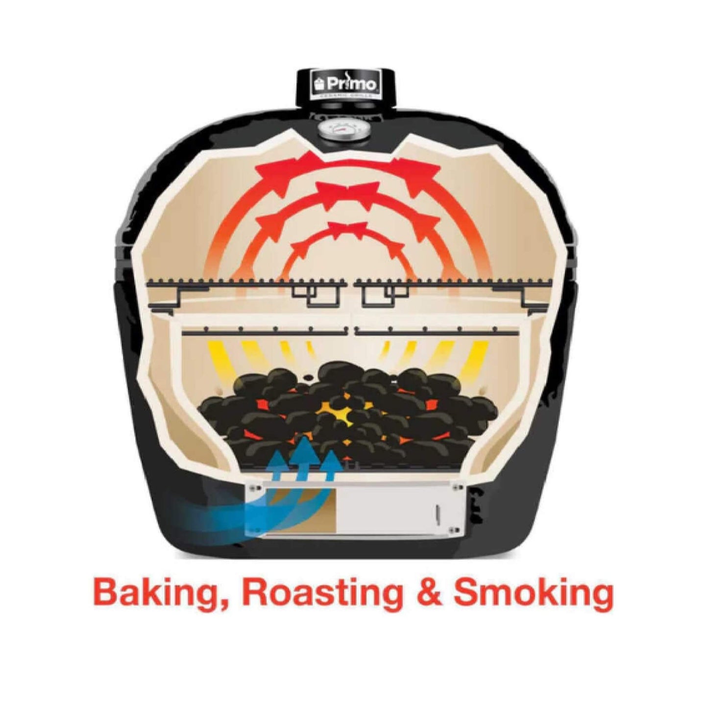 KAMADO PRIMO OVAL XXL | All-In-One Ceramic Charcoal Grill | By Kokomo Grill