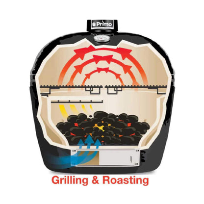 KAMADO PRIMO OVAL XXL | All-In-One Ceramic Charcoal Grill | By Kokomo Grill