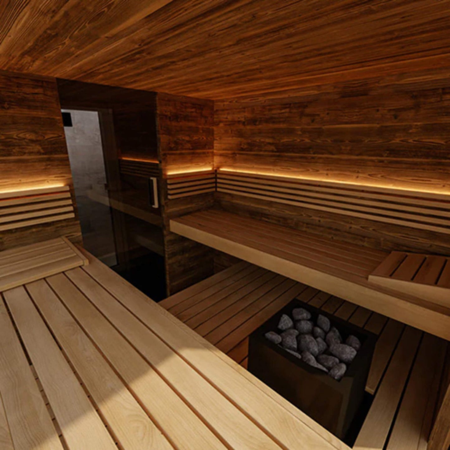 OMBRA SAUNA SUITE 5-Person Luxury Outdoor Traditional Steam Sauna | By Thermasol