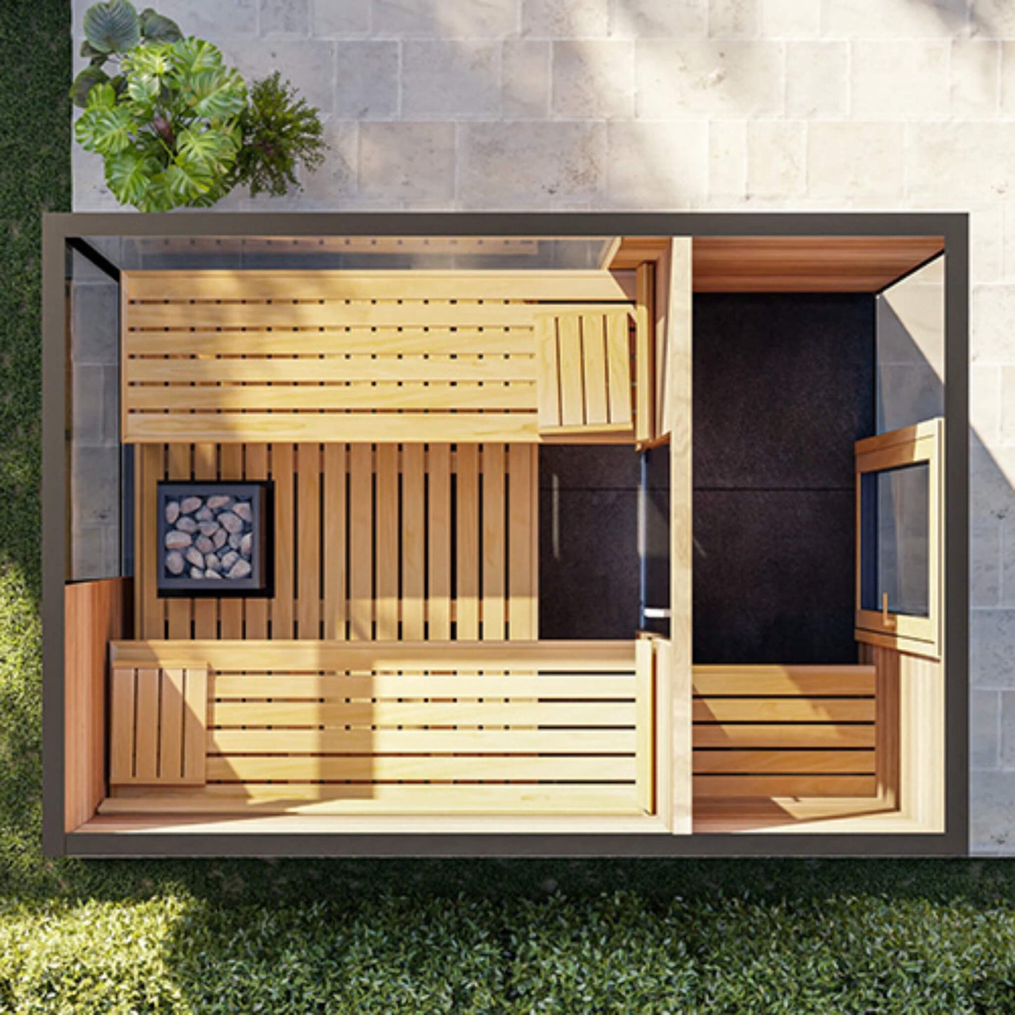 OMBRA SAUNA SUITE 5-Person Luxury Outdoor Traditional Steam Sauna | By Thermasol
