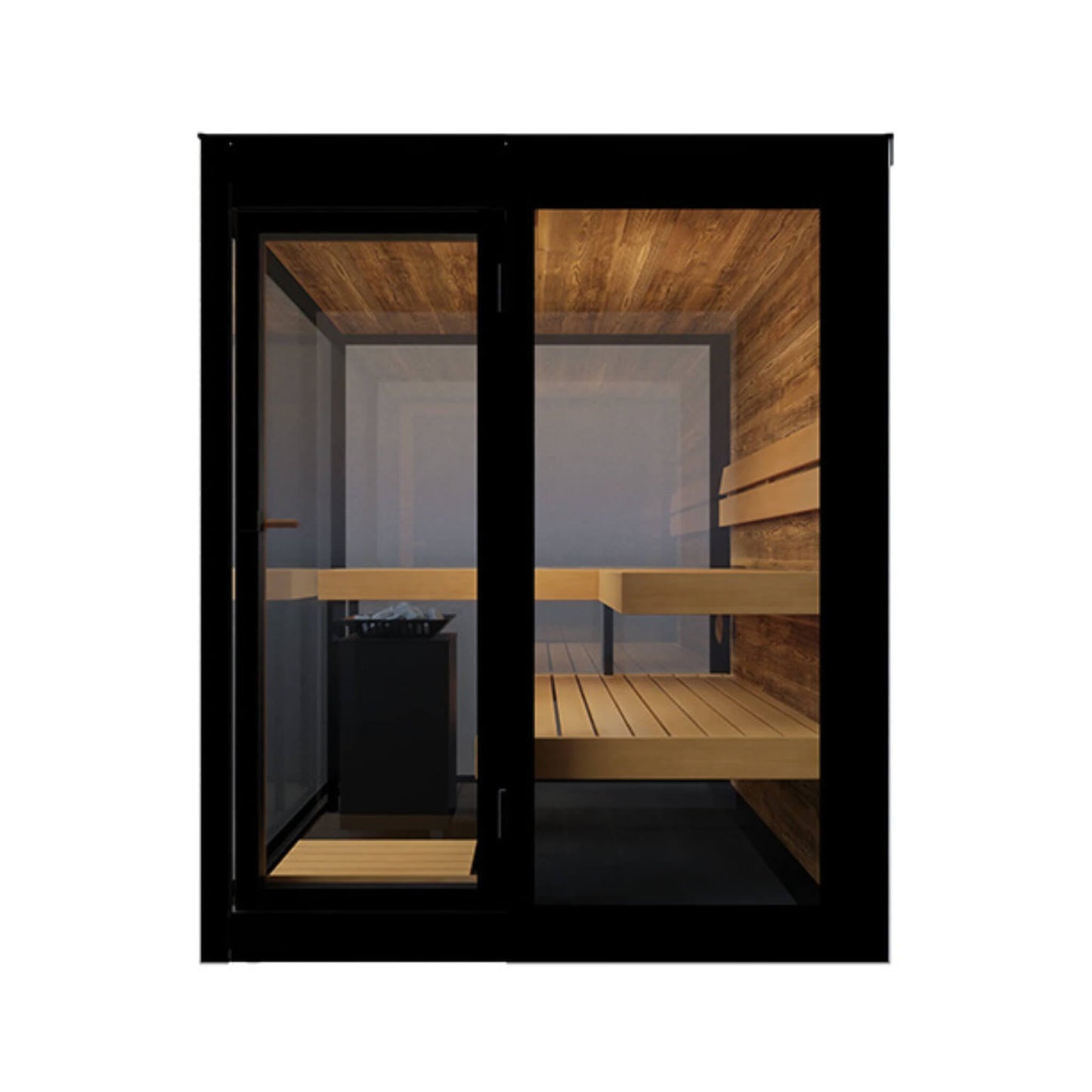 VUE 4-Person Outdoor Traditional Steam Sauna With Mirrored Glass | By Thermasol