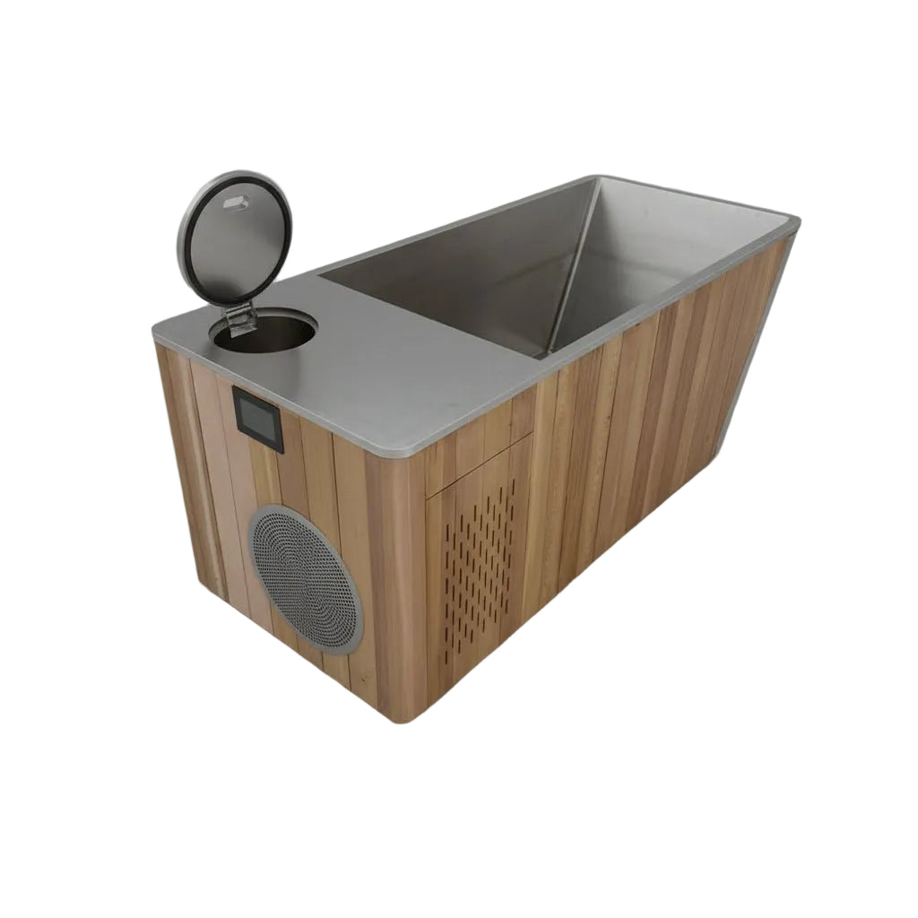 ICE BATH | Wood Stainless Steel Plunge | Contrast Of Cold Or Heat Recovery | Ozone + Filter Cleaning | By Med EQ Fitness